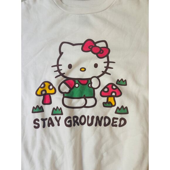 Hello Kitty Mushroom Stay Grounded Sweatshirt sz M EUC - Picture 2 of 3